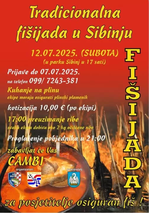 SB Online | /NAJAVA/ Fišijada u Sibinju uz klapu Cambi - subota, 12. srpnja 2025. godine