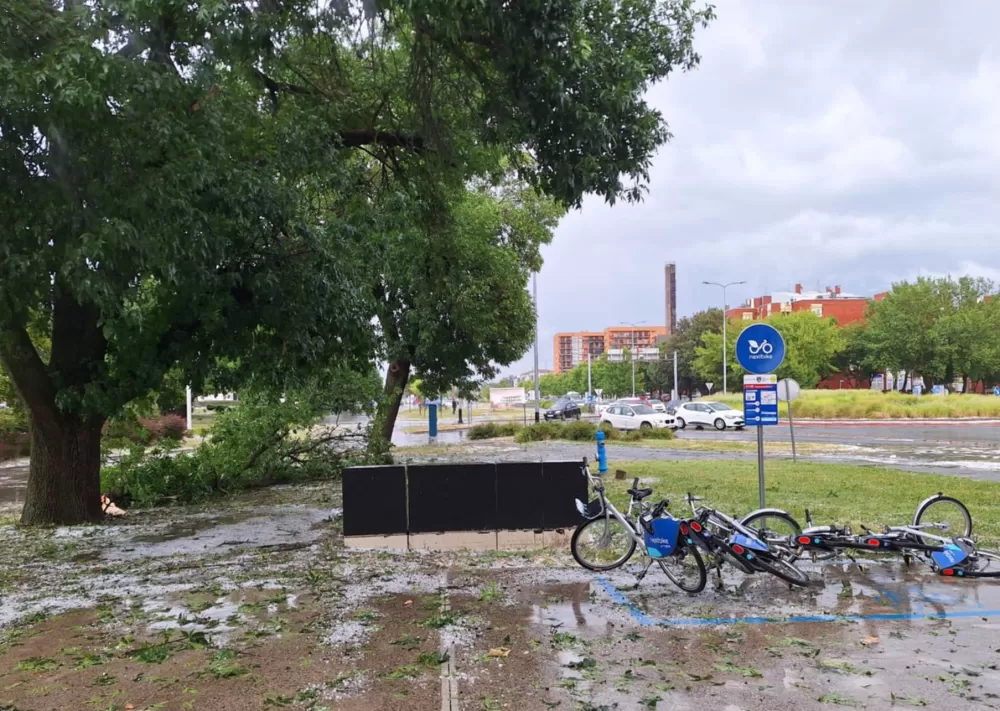 Oluja s jakom tučom pogodila Slavonski Brod i okolicu, poplavljene ulice, porušena stabla...