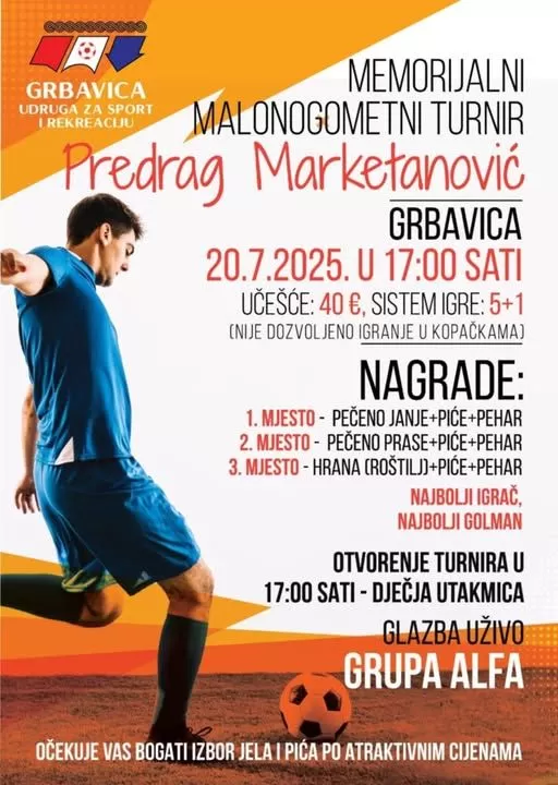 Požega.eu | UDRUGA „GRBAVICA“: U nedjelju Memorijalni malonogometni turnir „Predrag Marketanović“