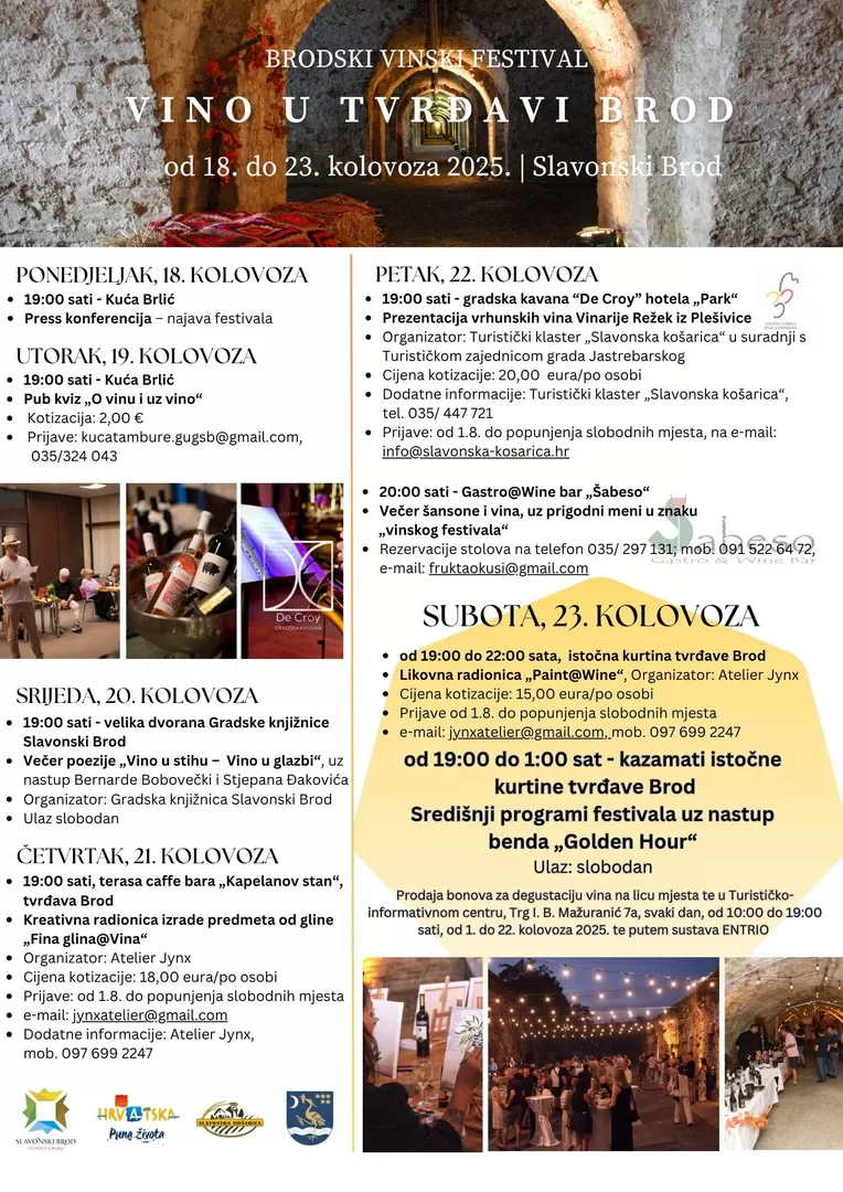 Šest dana vina, umjetnosti i sjajne energije u srcu Slavonskog Broda