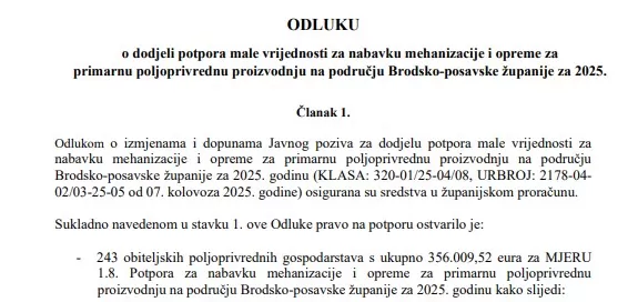 SB Online | Objavljujemo: Kome je Brodsko-posavska županija dodijelila financijske potpore!