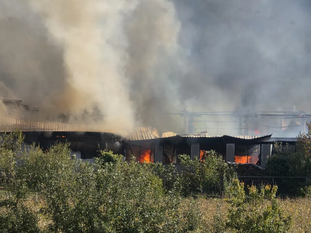 Veliki požar u Buku: Gori pogon za proizvodnju stolarije - vatrogasci se bore s vatrenom stihijom