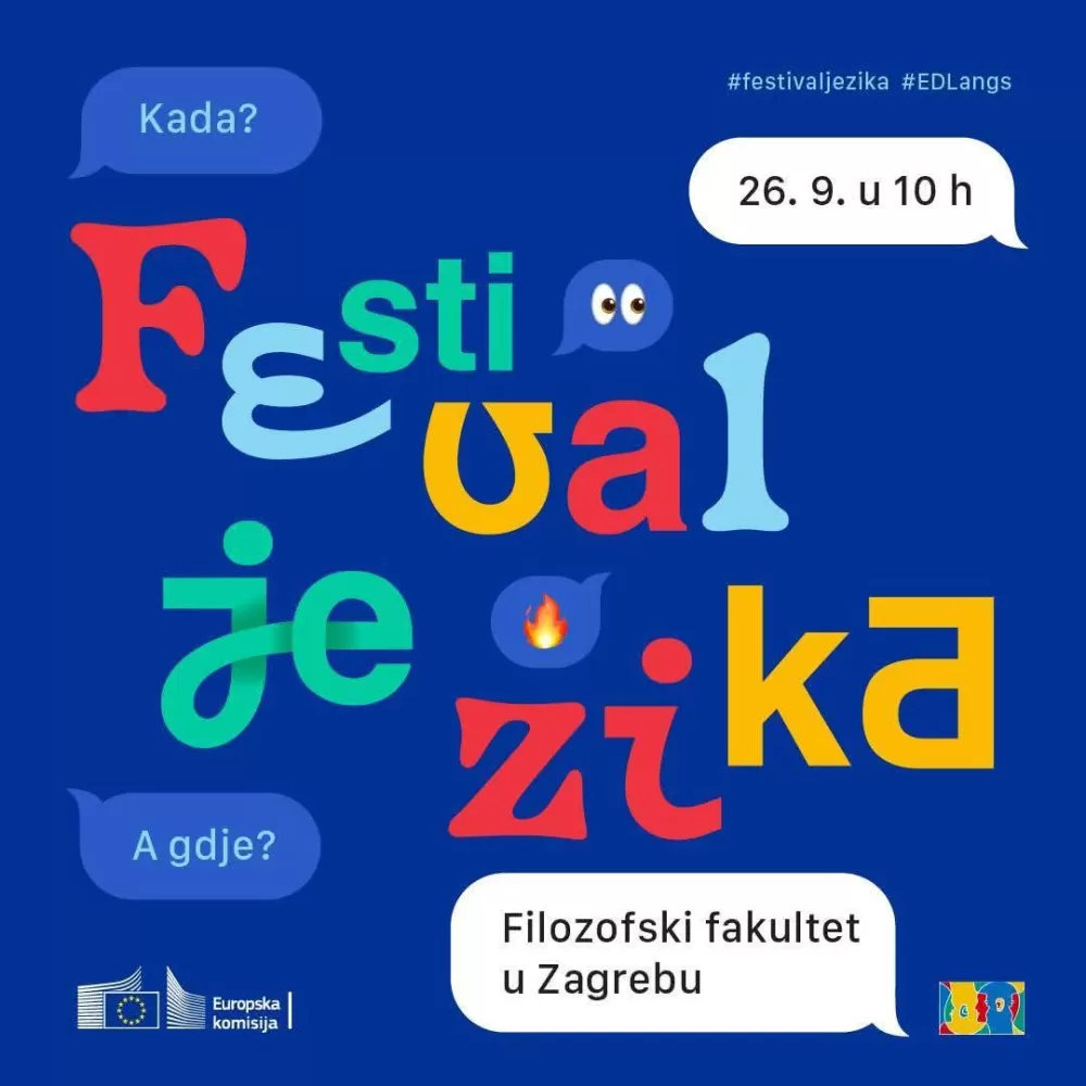 Požeške učenice Ekonomske škole Tena Jurić i Tina Jurić sa profesoricom Jelenom Kovačević na  Festivalu jezika EK u Zagrebu