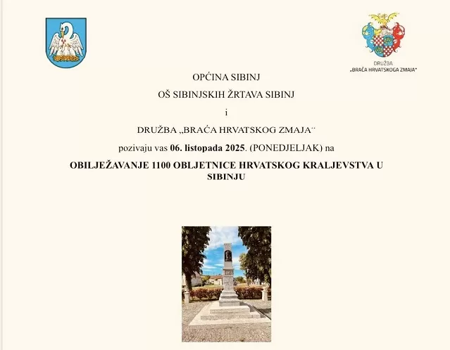 SB Online | OPĆINA SIBINJ: Obilježavanje 1100 obljetnice Hrvatskog kraljevstva