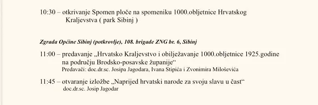 OPĆINA SIBINJ: Obilježavanje 1100 obljetnice Hrvatskog kraljevstva
