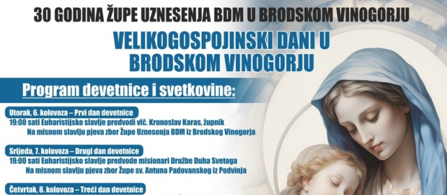 SB Online | VELIKA PROSLAVA: 30 godina Župe Uznesenja Blažene Djevice Marije u Vinogorju