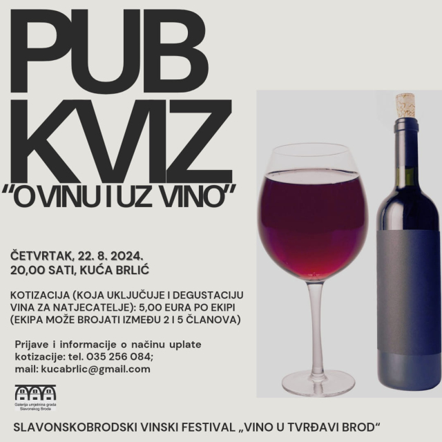 SB Online | Večeras se održava PUB Kviz u Kući Brlić u sklopu Vinskog festivala