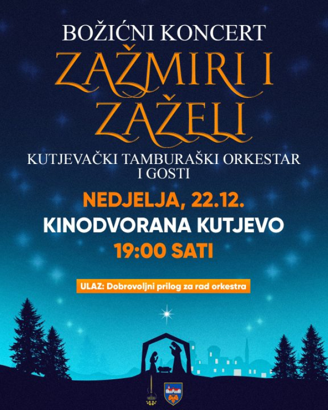 Požega.eu | [NAJAVA] Božićni koncert „Zažmiri i Zaželi“: Glazbena čarolija Kutjevačkog tamburaškog orkestra