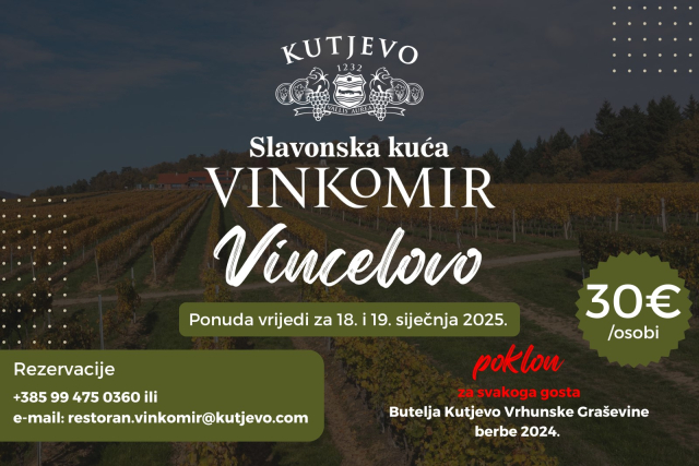 SB Online | (NAJAVA) Vincelovo 2025. u Slavonskoj kući Vinkomir i Vinariji Kutjevo!