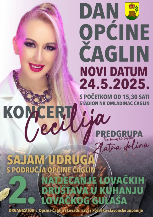 Požega.eu | Koncert Cecilije u Čaglinu, Sajam udruga te natjecanje u kuhanju lovačkog gulaša – subota 24.svibnja 2025. godine