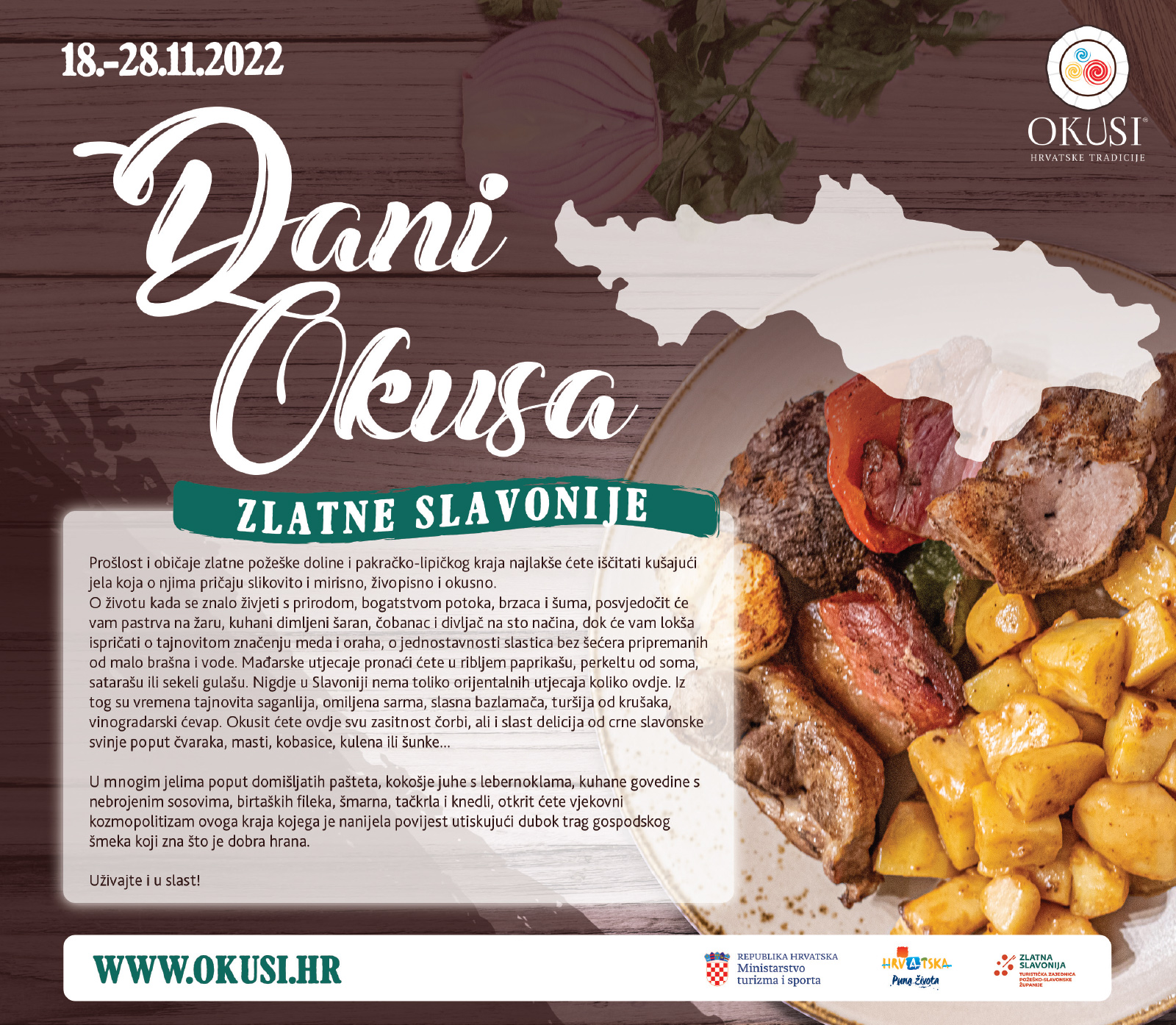 Požega.eu | Dani Okusa Zlatne Slavonije - deset dana vrhunskih gurmanskih doživljaja