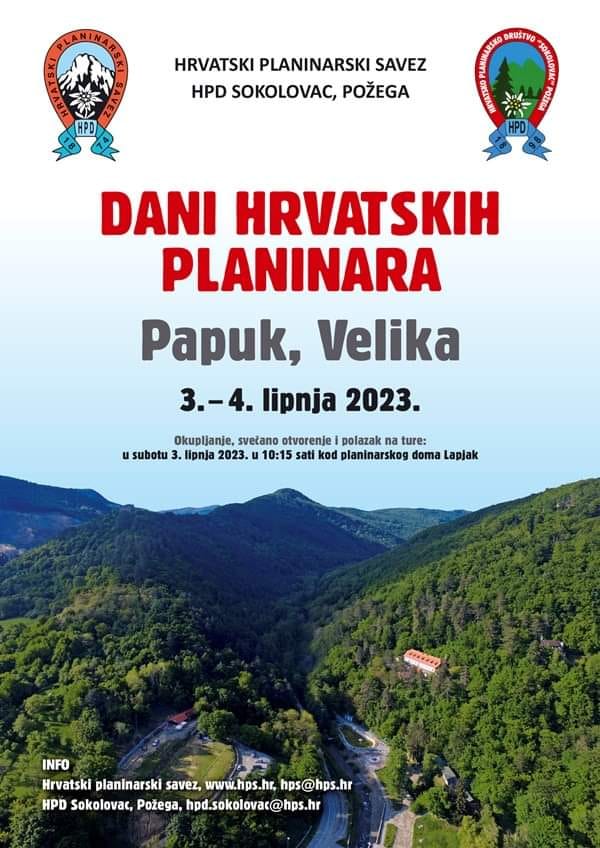 Požega.eu | Dani hrvatskih planinara idućeg vikenda u Velikoj – domaćin požeški Sokolovac